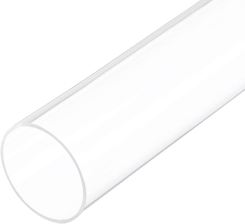 Rebower 18" Clear Plastic Rigid Pipe 51mm ID x 55mm OD (2" ID x 2.2" OD) Acrylic Round Polycarbonate Tubing, [for Plumbing, Hydraulics, Aquarium] - Image 1